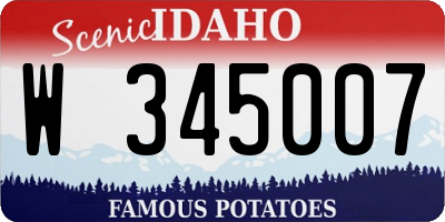 ID license plate W345007