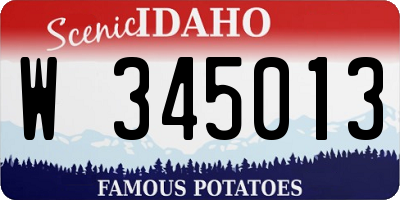 ID license plate W345013