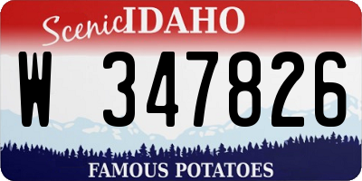 ID license plate W347826