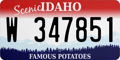 ID license plate W347851