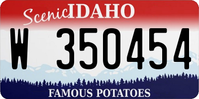 ID license plate W350454