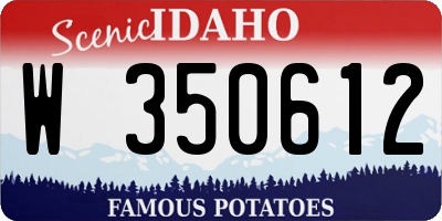 ID license plate W350612