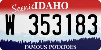 ID license plate W353183