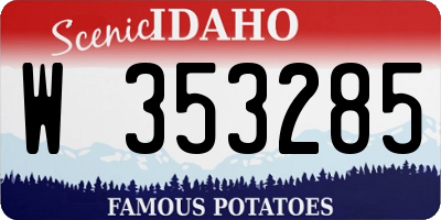ID license plate W353285