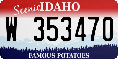 ID license plate W353470