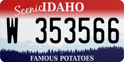 ID license plate W353566
