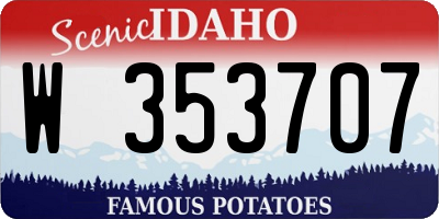 ID license plate W353707
