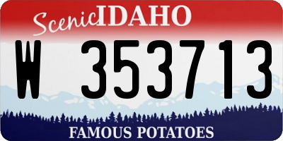 ID license plate W353713