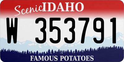 ID license plate W353791