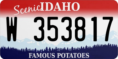 ID license plate W353817