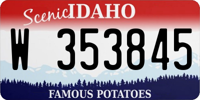 ID license plate W353845
