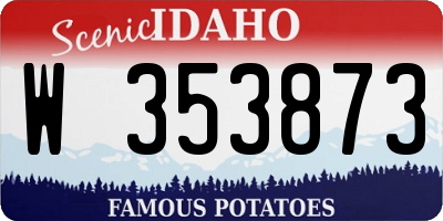 ID license plate W353873