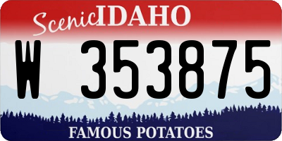 ID license plate W353875