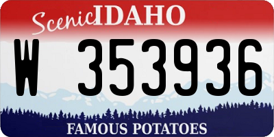 ID license plate W353936