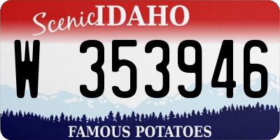 ID license plate W353946