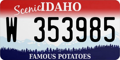 ID license plate W353985