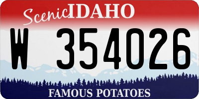 ID license plate W354026