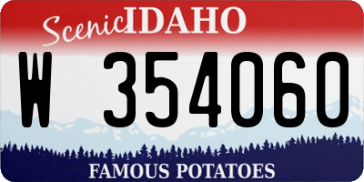 ID license plate W354060