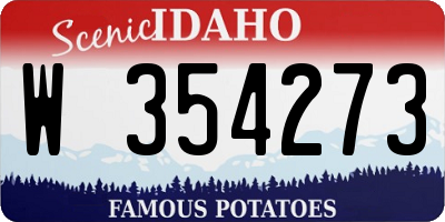 ID license plate W354273