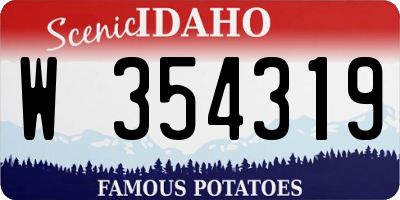 ID license plate W354319