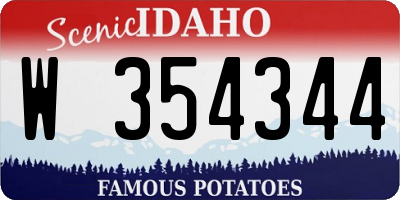 ID license plate W354344
