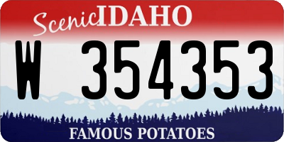 ID license plate W354353