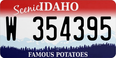 ID license plate W354395