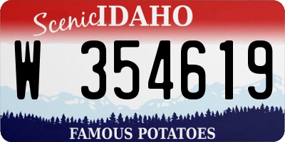 ID license plate W354619