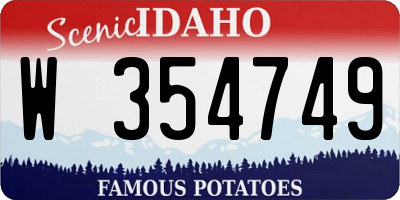 ID license plate W354749