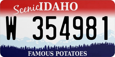 ID license plate W354981
