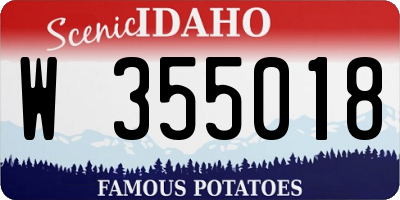 ID license plate W355018