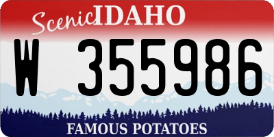 ID license plate W355986