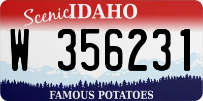 ID license plate W356231