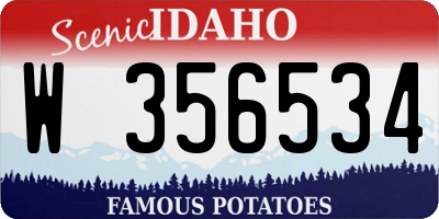 ID license plate W356534