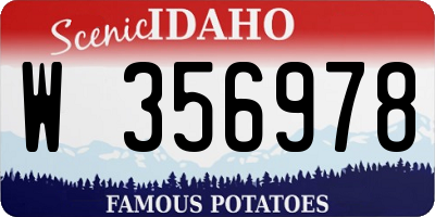 ID license plate W356978