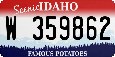 ID license plate W359862