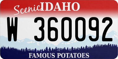 ID license plate W360092
