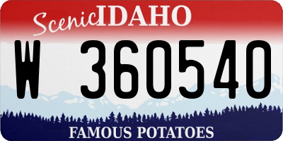 ID license plate W360540