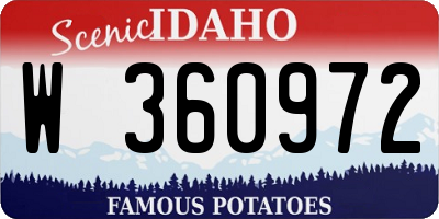 ID license plate W360972