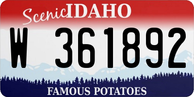 ID license plate W361892