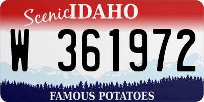 ID license plate W361972