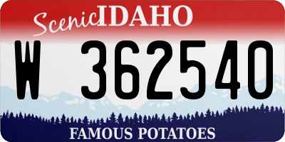 ID license plate W362540