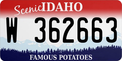 ID license plate W362663
