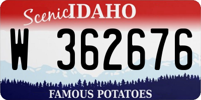 ID license plate W362676