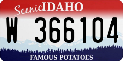 ID license plate W366104