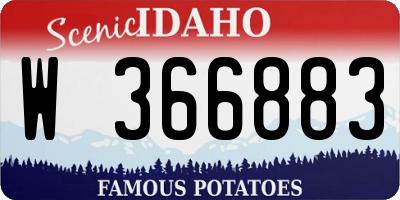 ID license plate W366883