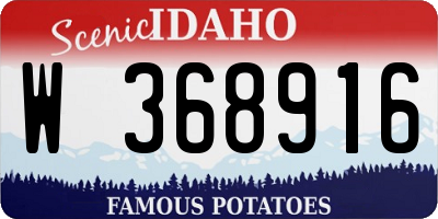 ID license plate W368916