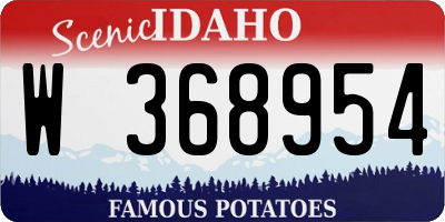 ID license plate W368954