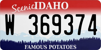 ID license plate W369374