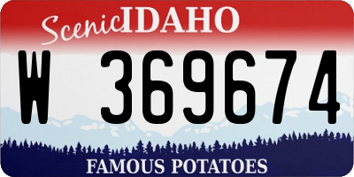ID license plate W369674